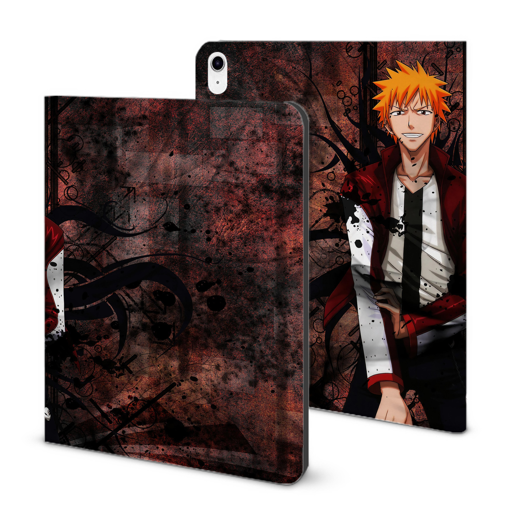 （画像用） ブリーチ BLEACH IPad ケース ブック型 PUレザー TPU 耐衝撃 軽量 薄型 ペン収納なし 全面保護 IPad 各モデル対応
